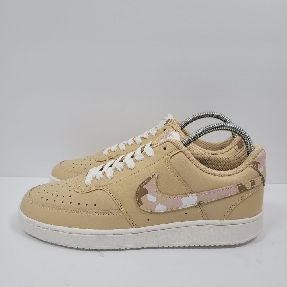 Nike Court Vision Low Women's Sesame Camo Tan Sneakers DX3734-200 US Size 10 - Picture 2 of 8